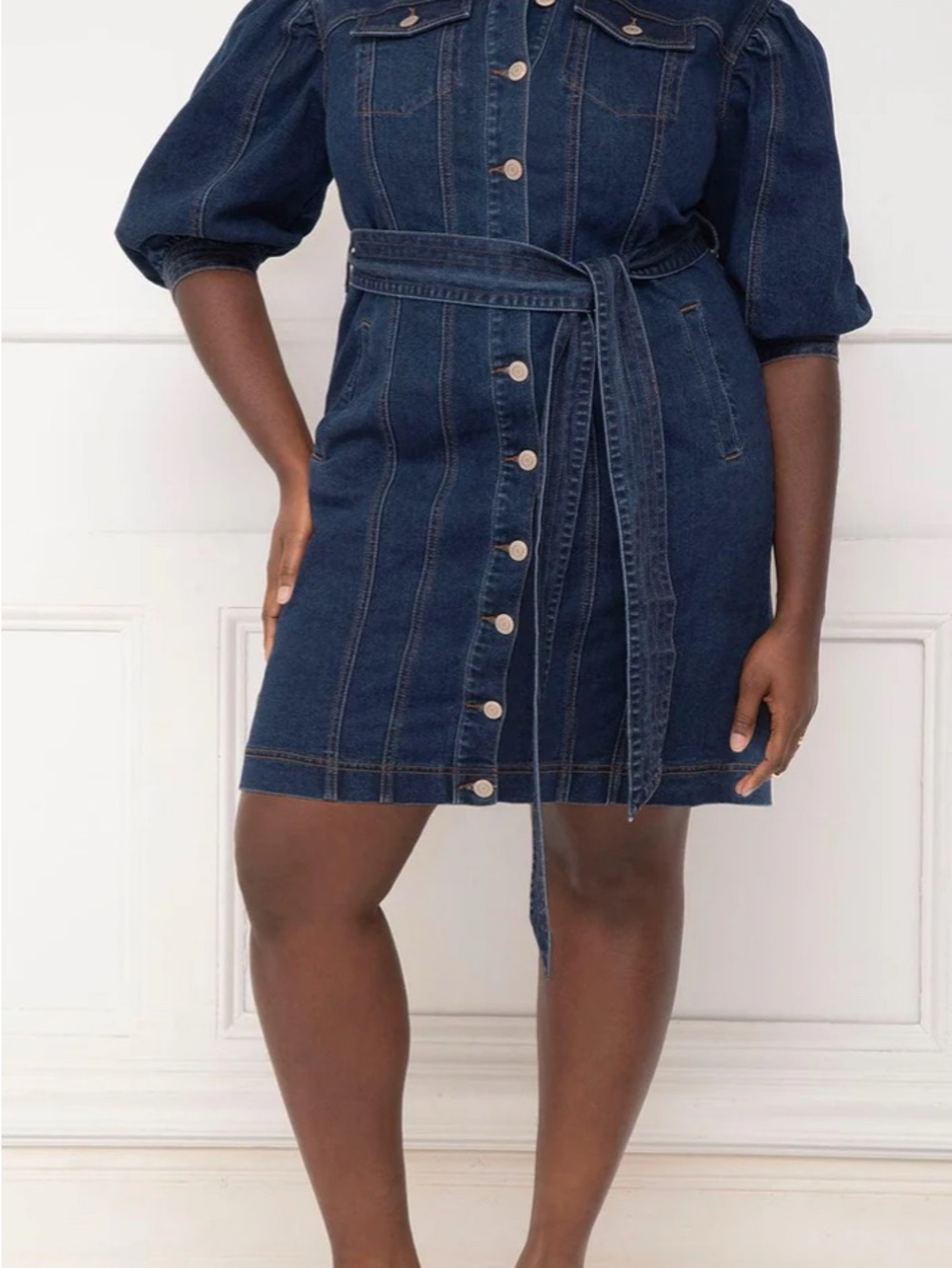 Eloquii Indigo Denim Jacket with Button Front - Picture 4 of 4